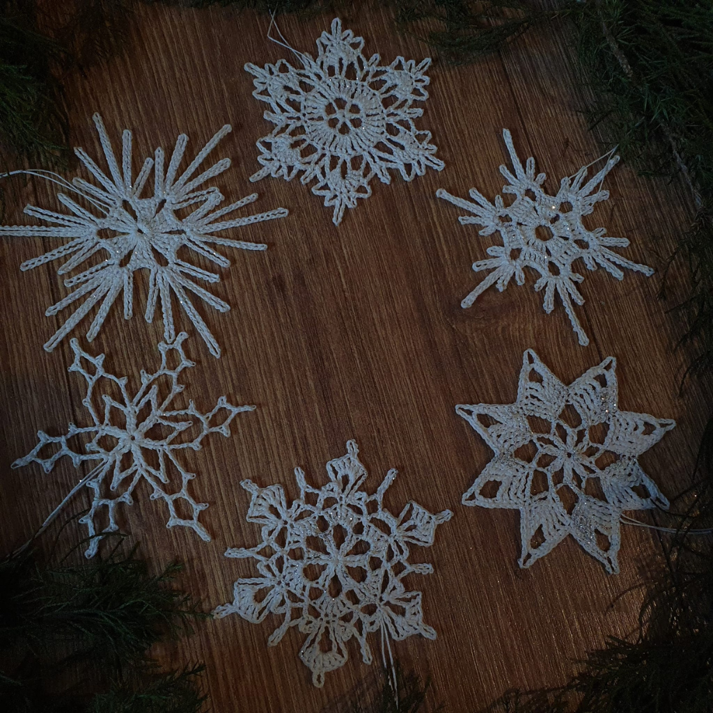 Set4 -6 fulgi croșetați🎄